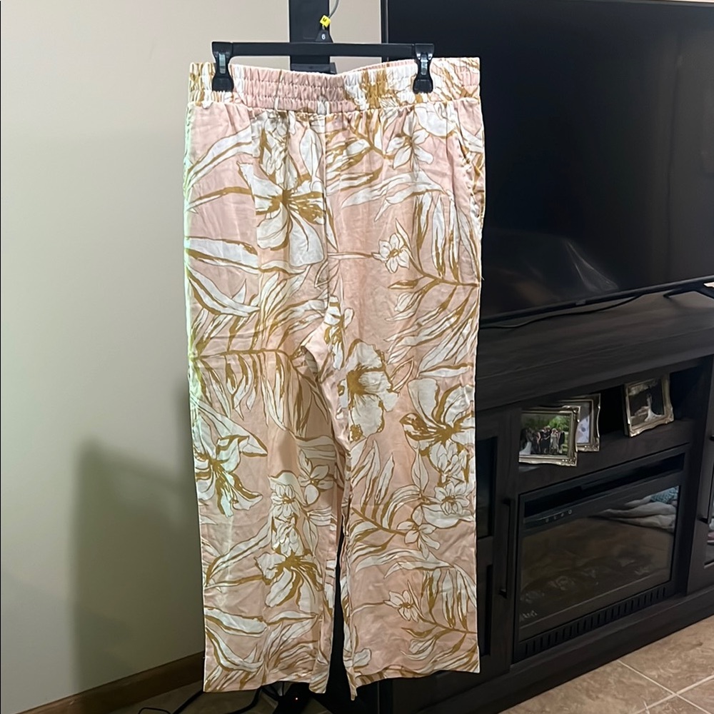 Rachel Zoe Blush Pink and Mustard Floral Pants